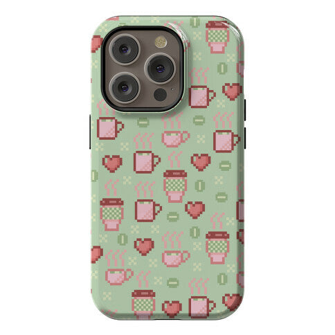 Pastel Coffee Pixel Art Pattern Phone Case